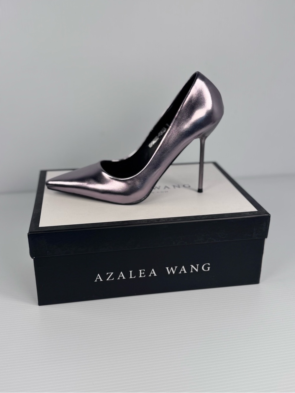 Azalea Wang Nikomendes Pewter Metallic Stiletto’s | Pointed Toe Pumps Sz 6-10